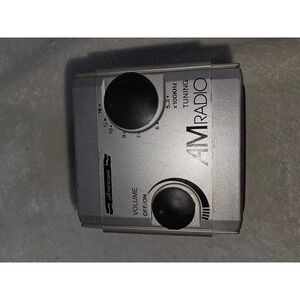 Americana Portable AM Radio Handheld Silver Analog Tuning Volume Control Dial